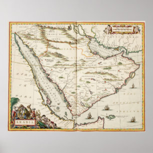 kaart van Saudi-Arabië (1662) Poster