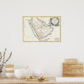  kaart van Saudi-Arabië (1771) Poster (Keuken)