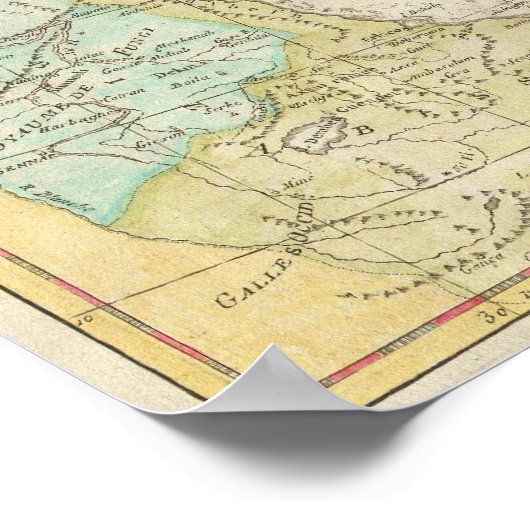  kaart van Saudi-Arabië (1780) Poster (Hoek)