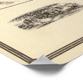 Kaart van Sauk County en Kilbourn City Poster (Hoek)