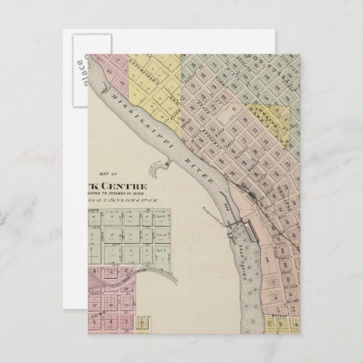 Kaart van Sauk Rapids, Kaart van het Centrum Sauk, (Voorkant / Achterkant)