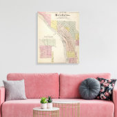 Kaart van Sauk Rapids, Kaart van het Centrum Sauk, Canvas Afdruk (Insitu (Woonkamer))