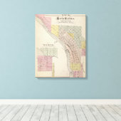 Kaart van Sauk Rapids, Kaart van het Centrum Sauk, Canvas Afdruk (Insitu (Houten vloer))