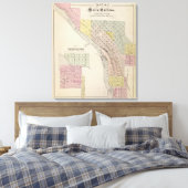 Kaart van Sauk Rapids, Kaart van het Centrum Sauk, Canvas Afdruk (Insitu (Slaapkamer))