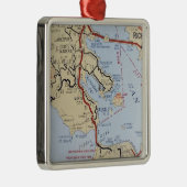 Kaart van Sausalito Mill Valley Metalen Ornament (Rechts)