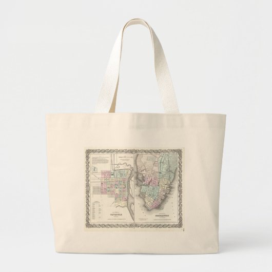  kaart van Savannah en Charleston (1855) Grote Tote Bag (Voorkant)