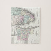 kaart van Savannah en Charleston (1855) Legpuzzel (Verticaal)