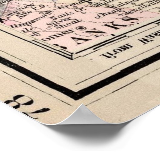  kaart van Savannah GA (1877) Poster (Hoek)