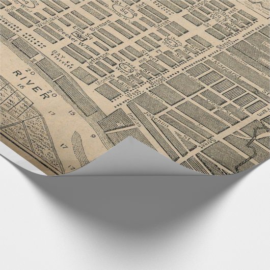  kaart van Savannah Georgia (1818) Cadeaupapier (Hoek)