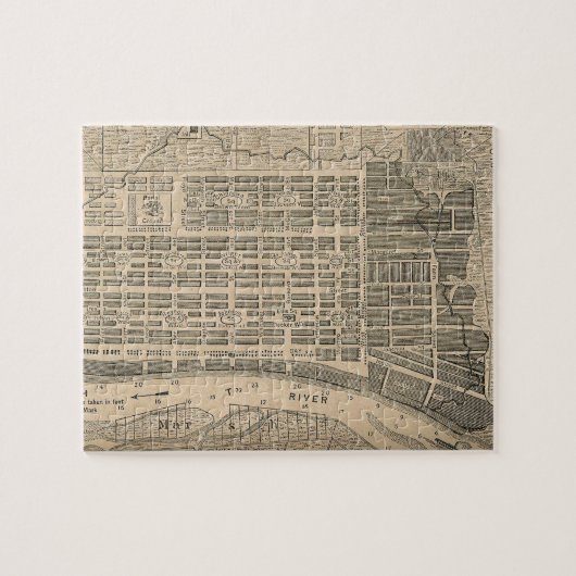  kaart van Savannah Georgia (1818) Legpuzzel (Horizontaal)