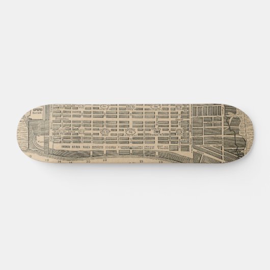  kaart van Savannah Georgia (1818) Skateboard (Horizontaal)