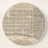  kaart van Savannah Georgia (1818) Zandsteen Onderzetter (Voorkant)