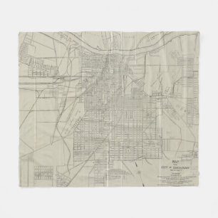 kaart van Savannah Georgia (1917) Fleece Deken