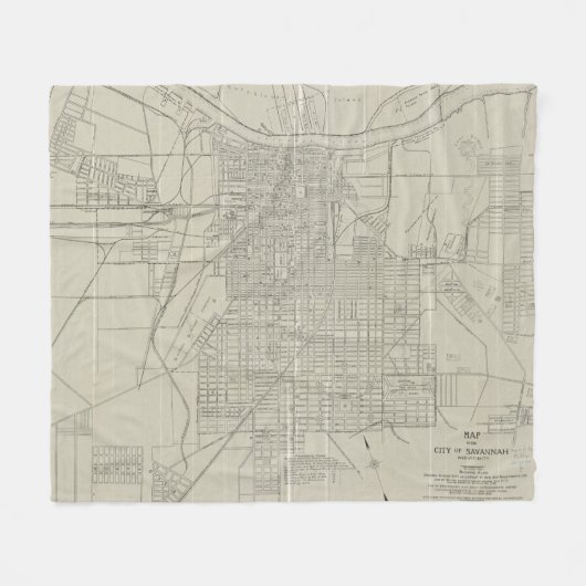  kaart van Savannah Georgia (1917) Fleece Deken (Voorkant (Horizontaal))