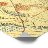  kaart van Savannah Georgia (1942) Poster (Hoek)