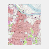  kaart van Savannah Georgia (1955) 2 Fleece Deken (Voorkant)