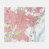  kaart van Savannah Georgia (1955) 2 Fleece Deken (Voorkant (Horizontaal))