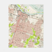  kaart van Savannah Georgia (1955) Fleece Deken (Voorkant)