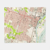  kaart van Savannah Georgia (1955) Fleece Deken (Voorkant (Horizontaal))