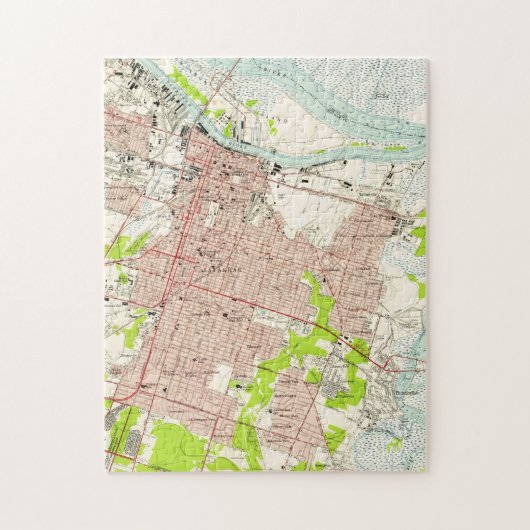  kaart van Savannah Georgia (1955) Legpuzzel (Verticaal)