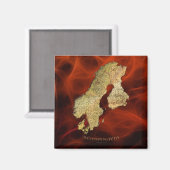 Kaart van Scandinavia Cartografie Magneet (Voorkant / Achterkant)