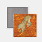 Kaart van Scandinavia Cartografie Magneet (Voorkant / Achterkant)