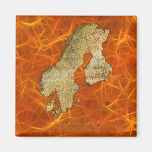 Kaart van Scandinavia Cartografie Magneet