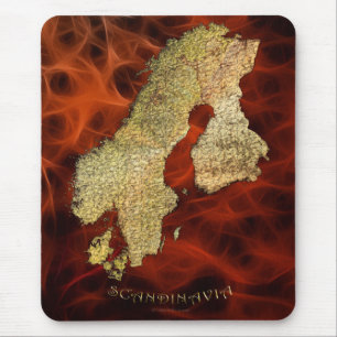 Kaart van Scandinavia Cartografie Muismat