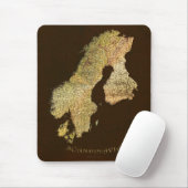 Kaart van Scandinavia Cartografie Muismat (Met muis)