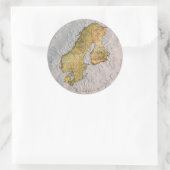 Kaart van Scandinavia Cartografie Ronde Sticker (Tas)
