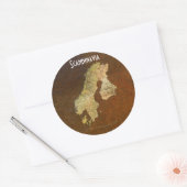 Kaart van Scandinavia Cartografie Ronde Sticker (Envelop)