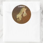 Kaart van Scandinavia Cartografie Ronde Sticker (Tas)
