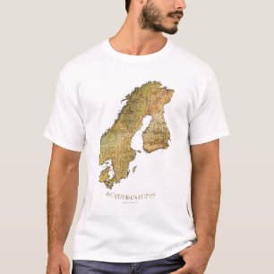 Kaart van Scandinavia Cartografie T-shirt