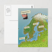 Kaart van Scandinavië (Voorkant / Achterkant)