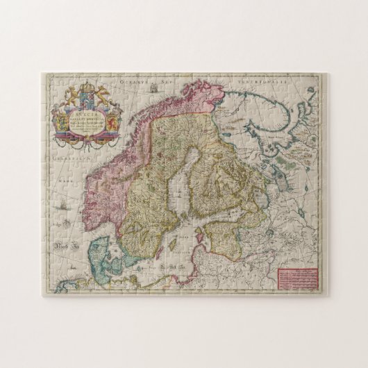 kaart van Scandinavië (1665) Legpuzzel (Horizontaal)