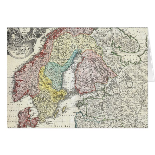  kaart van Scandinavië (1730) (Voorkant Horizontaal)