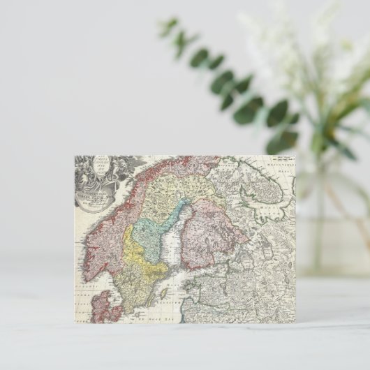 kaart van Scandinavië (1730) (Staand voorkant)