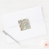 kaart van Scandinavië (1730) Vierkante Sticker (Envelop)