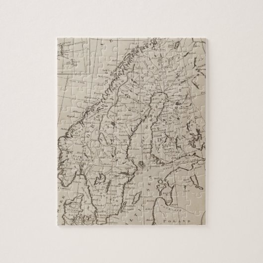 kaart van Scandinavië (1800) Legpuzzel (Verticaal)