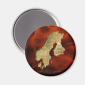 KAART VAN SCANDINAVIË Magnet (Voorkant / Achterkant)