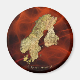 KAART VAN SCANDINAVIË Magnet
