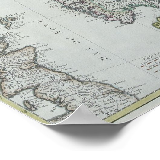 Kaart van Scandinavië Poster (Hoek)