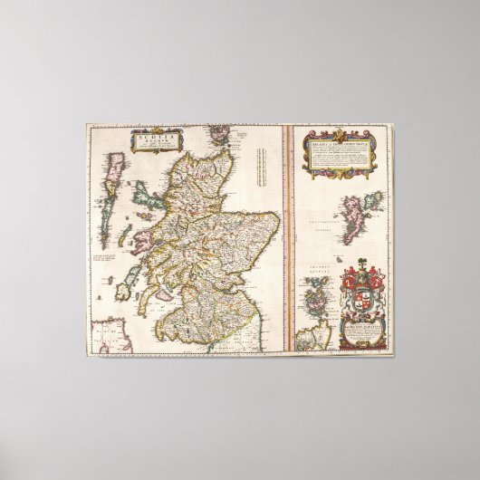 kaart van Schotland (1654) Canvas Afdruk (Voorkant)
