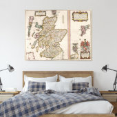 kaart van Schotland (1654) Canvas Afdruk (Insitu (Slaapkamer))