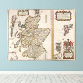 kaart van Schotland (1654) Canvas Afdruk (Insitu (Houten vloer))