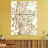 kaart van Schotland (1718) Canvas Afdruk (Insitu (Woonkamer))