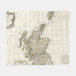  kaart van Schotland (1772) Fleece Deken