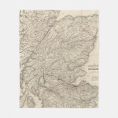  kaart van Schotland (1855) Fleece Deken (Voorkant)