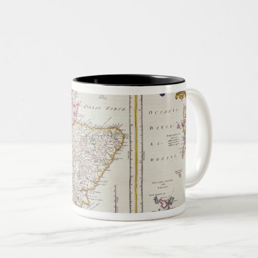 Kaart van Schotland, c.1700 Tweekleurige Koffiemok (Voorkant rechts)