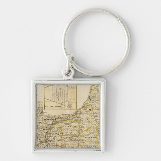 Kaart van Schuyler, Mason, Brown Sleutelhanger (Voorkant)
